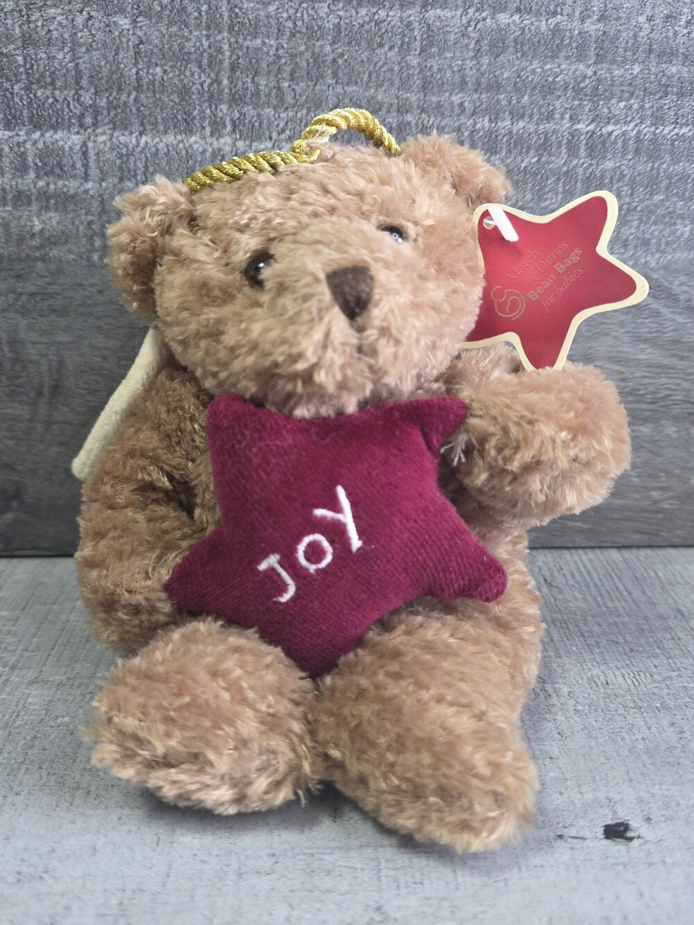 Plushland Angel Teddy Bear Plush Stuffed Animal NWT 2003 "JOY" Star 8" g57